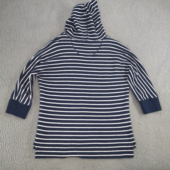 Lauren Jeans Co. Pullover Hoodie Ralph Lauren Womens Large Blue Striped Nautical - Picture 2 of 16